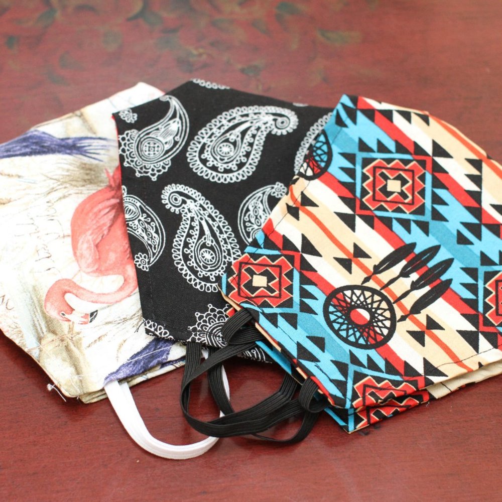 3 Pack 100% doubled cotton masks